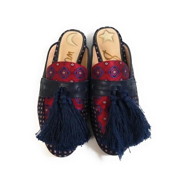 Sam Edelman Shoes - Sam Edelman Parsimon Women Blue Tassel Mules 5 M